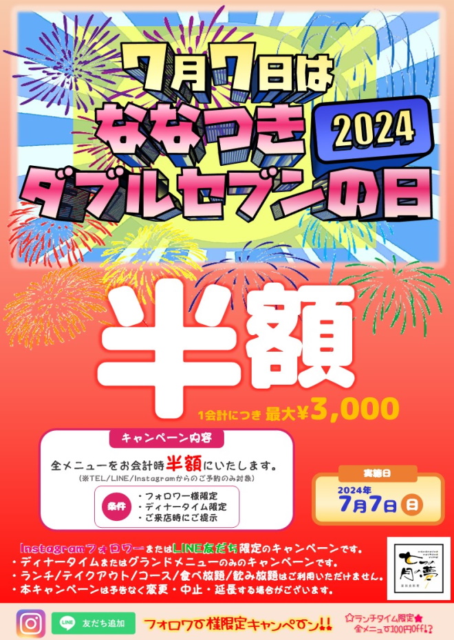 7月7日は「ななつきダブルセブンの日(2024)」