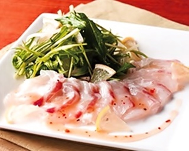 Tai to Mizuna no Carpaccio: 鯛と水菜のカルパッチョ